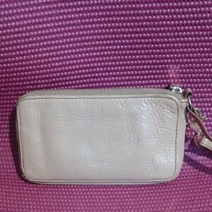 Fossil Light Brown Leather Wristlet